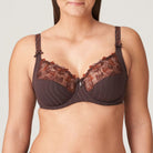 Three-piece, full-cup bra with a legendary fit and an elegant, airy look. With subtle shimmery embroidery on the cups and straps. Ristretto is a warm earth tone and chic neutral with rust-colored highlights.