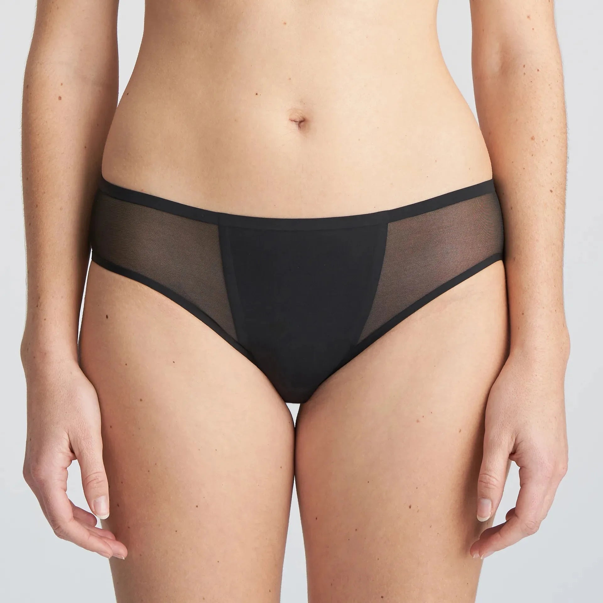 Rio Brief with three panel design, solid material in the centre with mesh either side