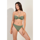 High-rise bikini bottoms Interlocking shape High fold-over waist Fully lined for all colors