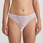 sheer lavender embroidered thong 